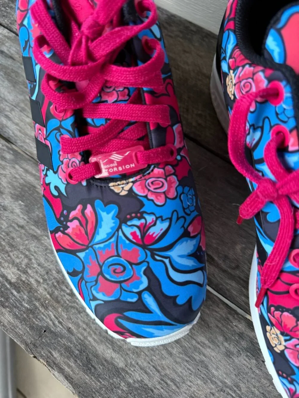Adidas Originals ZX Flux Torsion Women’s Size 10 Floral Pink Blue Sneakers